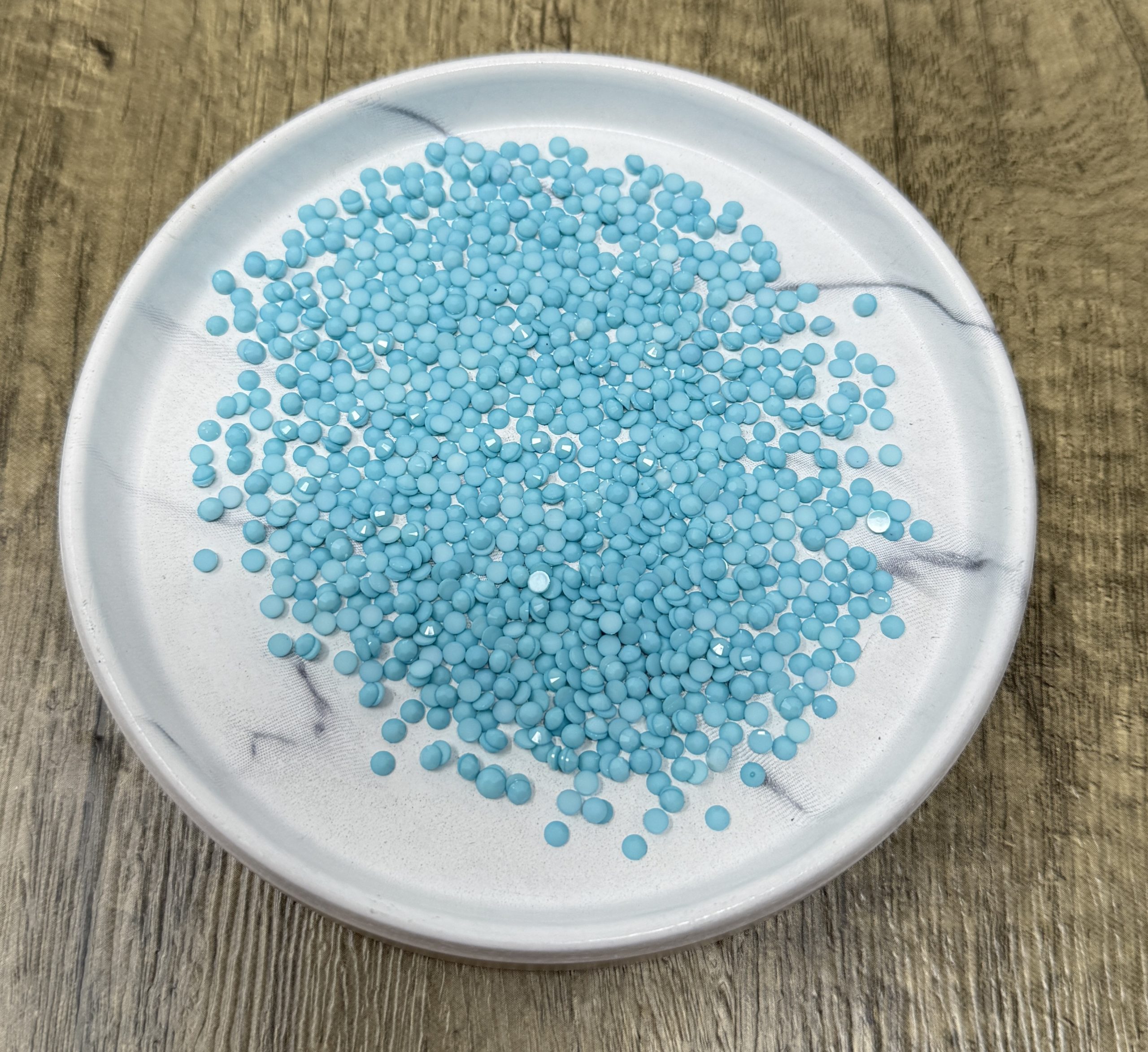 Lt. Aquamarine 3MM Flatback Resin Jelly Rhinestones