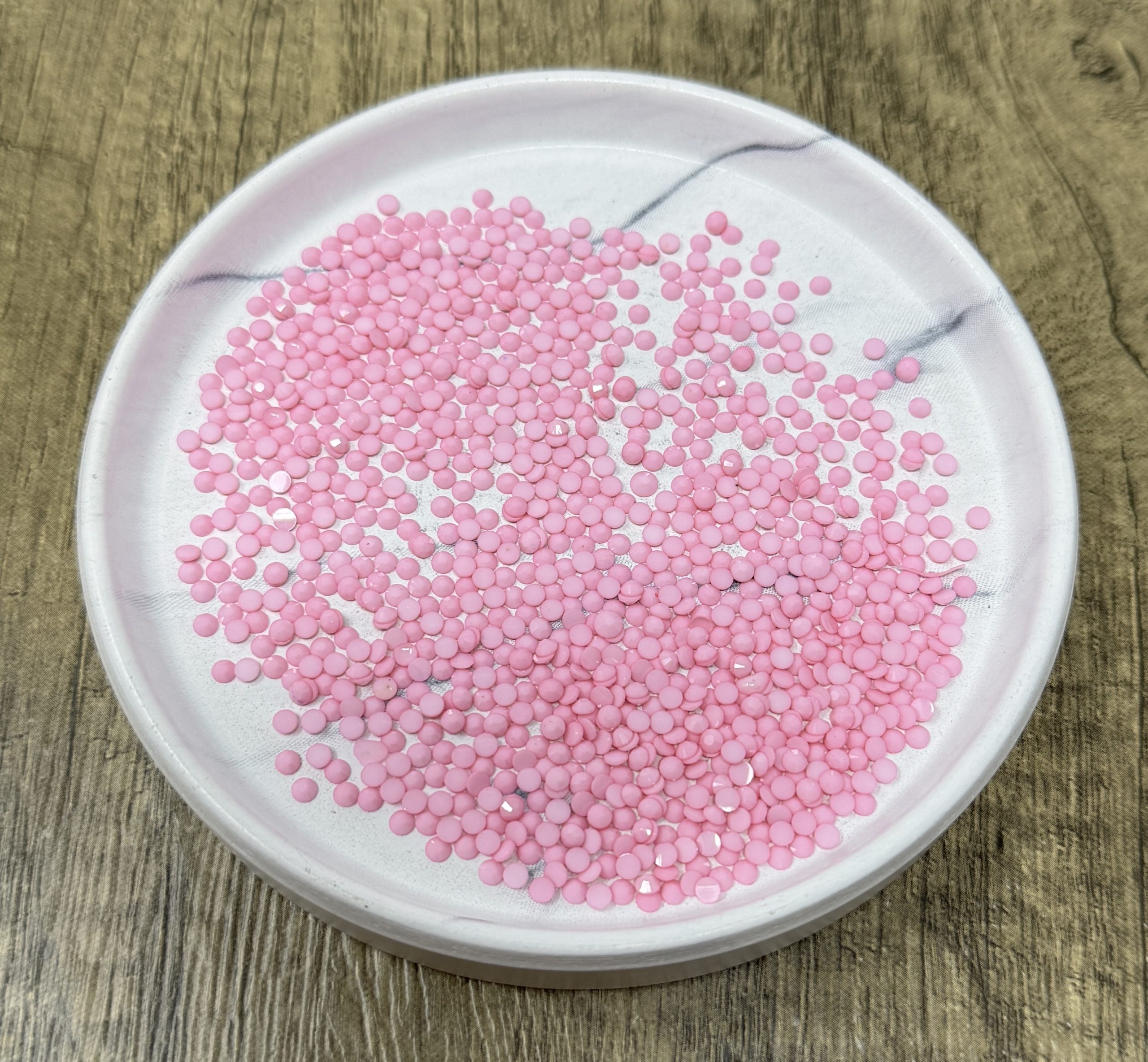 Lt. Pink 3MM Flatback Resin Jelly Rhinestones