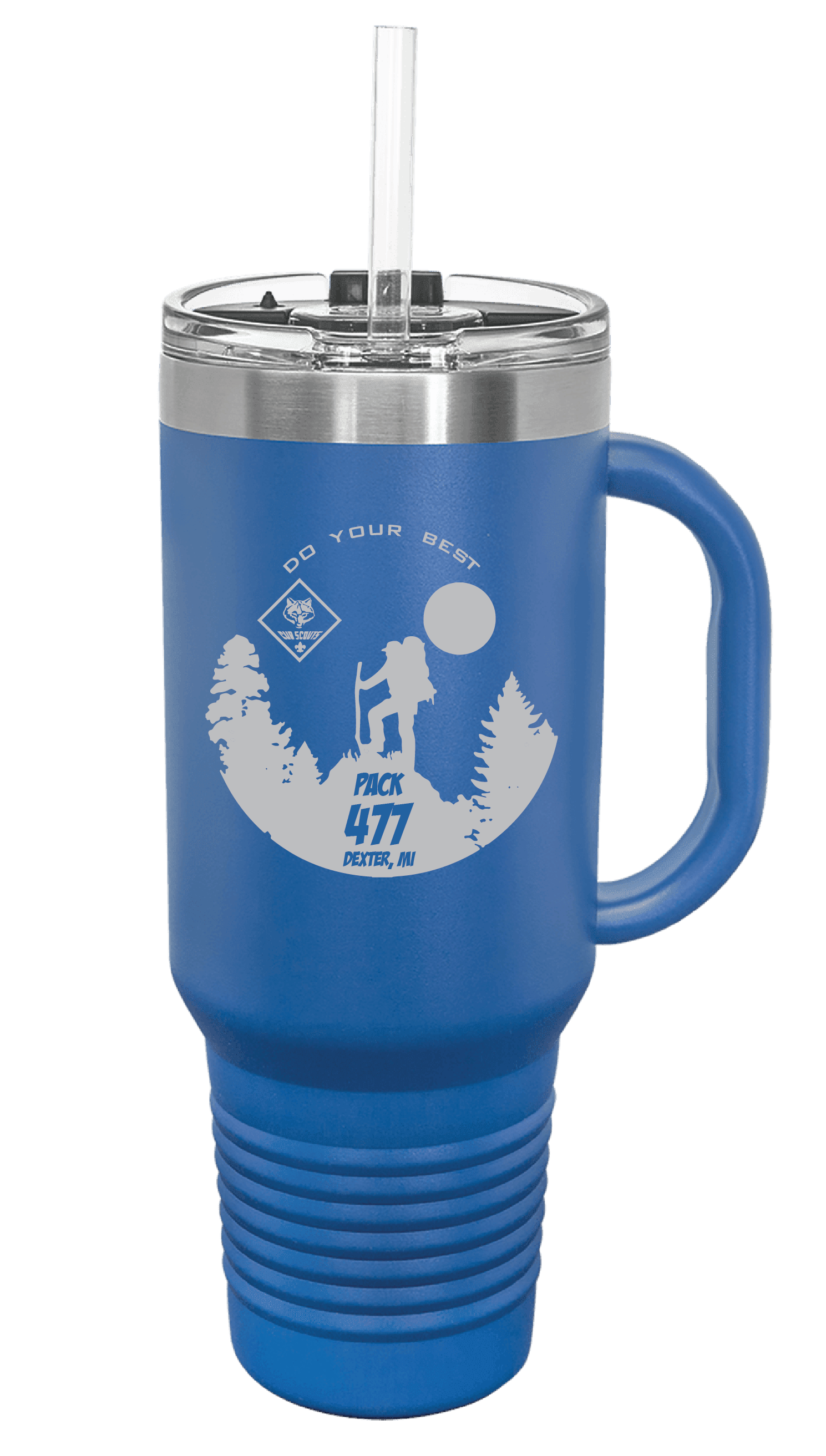 Pack 477 Engraved 40oz Handle Tumbler