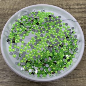 5MM Neon Lt Green Flatback Resin Rhinestones