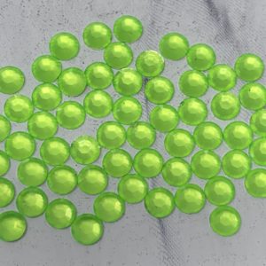 5MM Neon Lt Green Flatback Resin Rhinestones