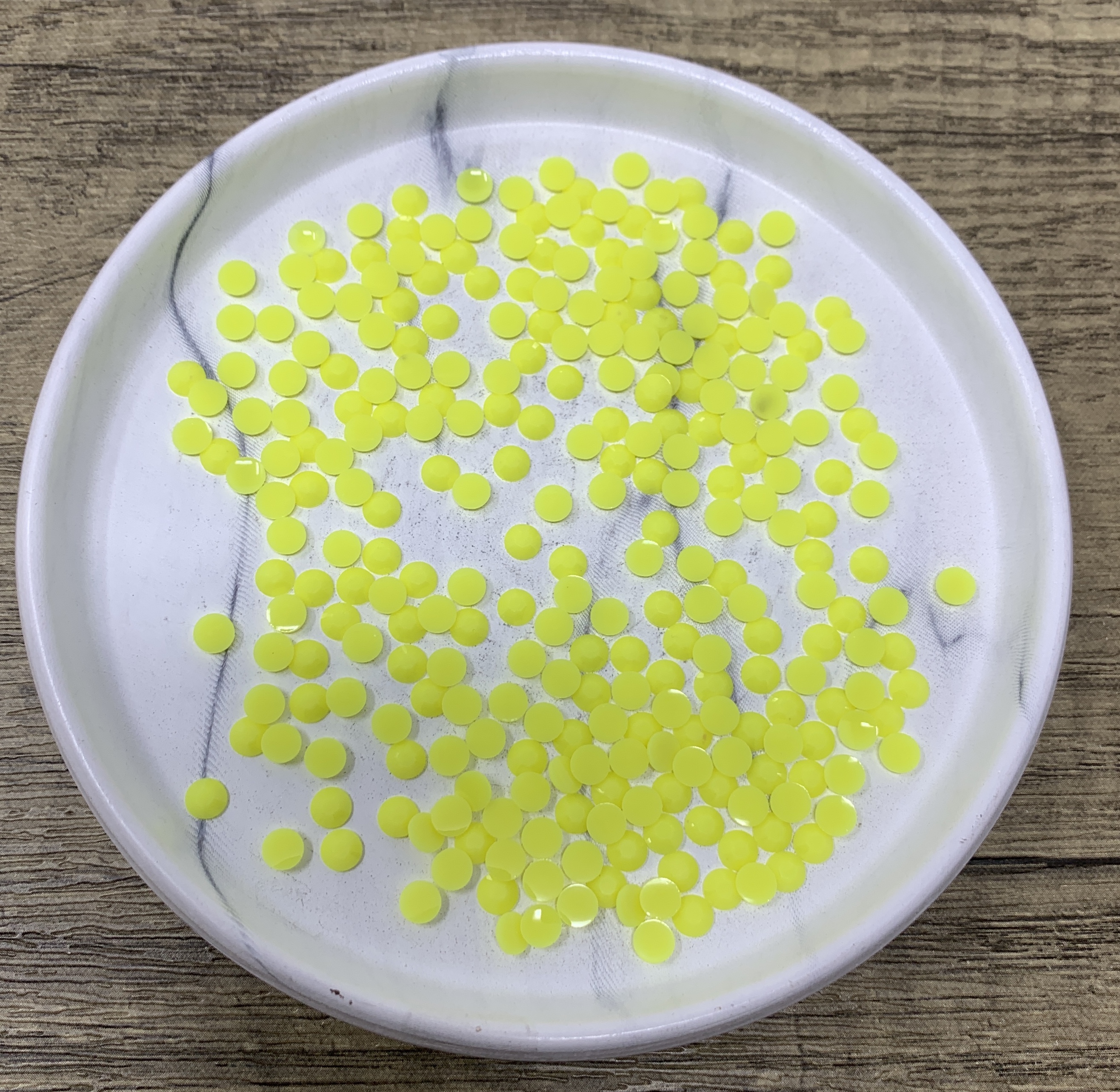 Yellow 5MM Flatback Resin Jelly Rhinestones