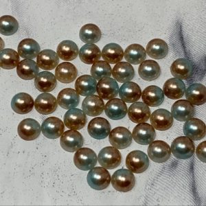 5MM Flat Back Two-Toned Pearls- Aquamarine