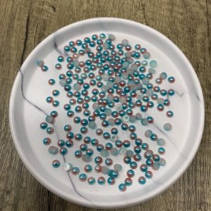 5MM Flat Back Two-Toned Pearls- Blue