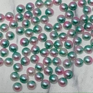 5MM Flat Back Two-Toned Pearls- Lt Blue