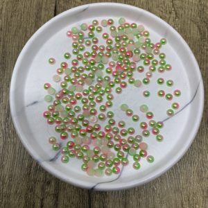 5MM Flat Back Two-Toned Pearls- Olivine