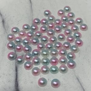 5MM Flat Back Two-Toned Pearls- Pink