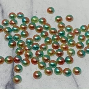 5MM Flat Back Two-Toned Pearls- Yellow