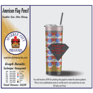 American Flag Pencil Rhinestone Pattern