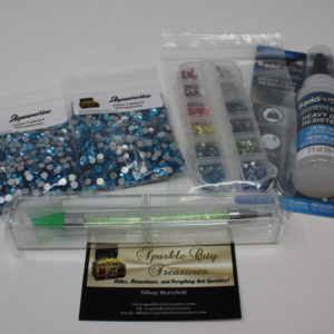 Aquamarine Flat Back Glass (Non Hot-fix) Rhinestones Starter Pack