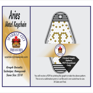 Aries Motel Keychain Rhinestone Pattern