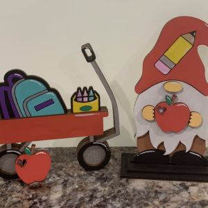 Back to School Gnome Wagon Unfinished DIY Kit