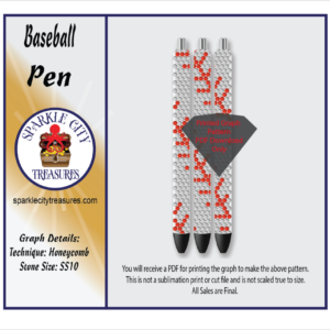 Baseball Pen Rhinestone Pattern