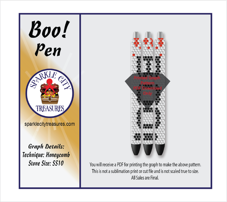 Boo Pen Rhinestone Pattern