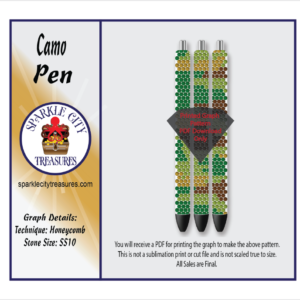 Camo Pen Rhinestone Pattern