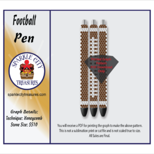 Football Pen Rhinestone Pattern