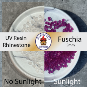 Fuschia – 5MM Flat Back UV Color Change Resin Rhinestones