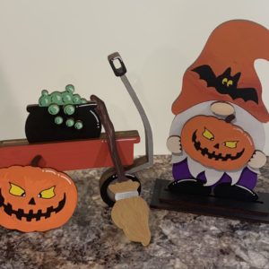 Halloween Gnome Wagon Unfinished DIY Kit