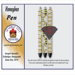 Honey Bee Pen Rhinestone Pattern