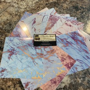 Blue and Rose Gold Marble Vinyl Sheet Pack