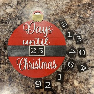 Countdown to Christmas Ornament Sign Unfinished DIY Kit