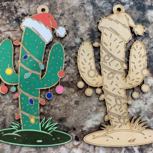 Christmas Cactus Unfinished Ornament