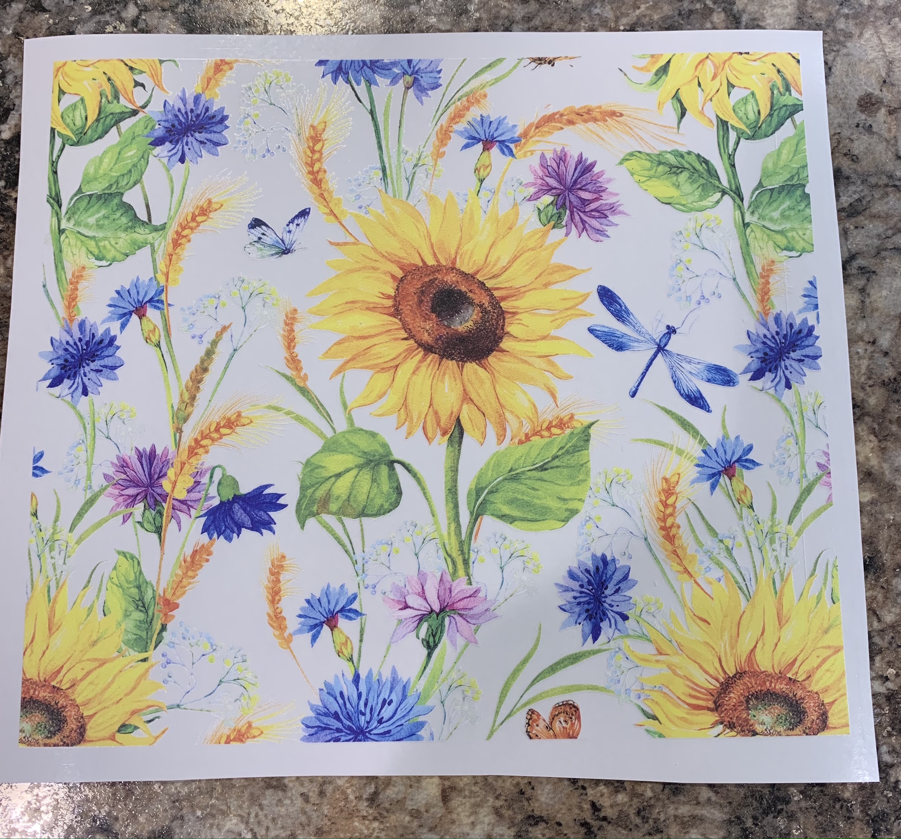 Sunflower Floral – 20 Oz Skinny Straight Tumbler Wrap