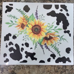 Sunflower Cow Print – 20 Oz Skinny Straight Tumbler Wrap