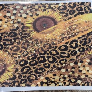Cheetah Sunflower and Glitter – 20 Oz Skinny Straight Tumbler Wrap