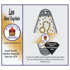 Leo Motel Keychain Rhinestone Pattern