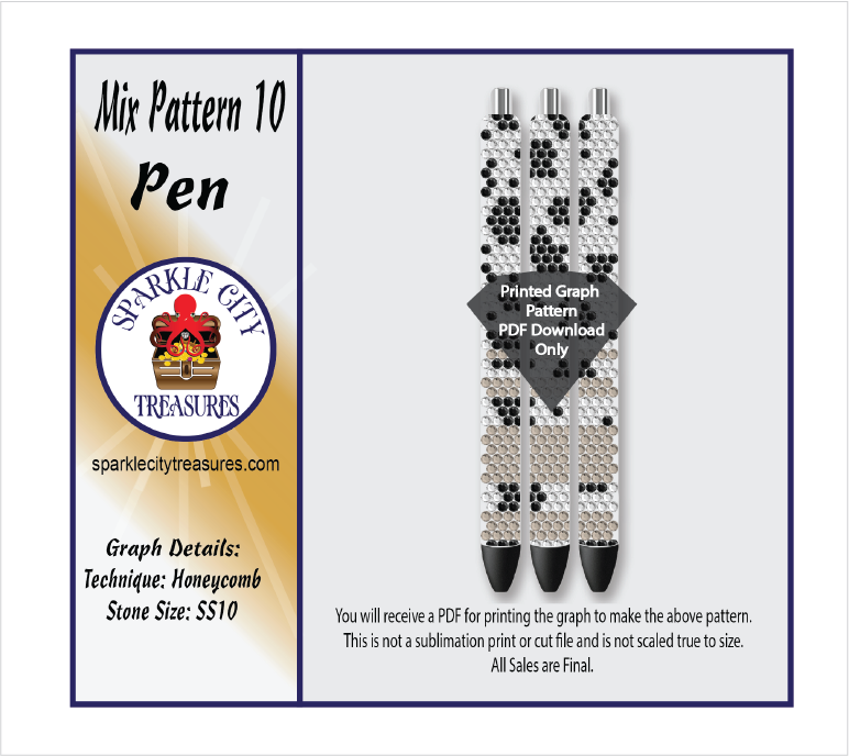 Mix Pattern 10 Pen Rhinestone Pattern