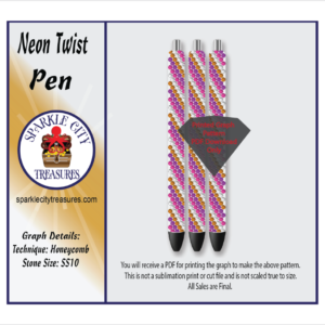 Neon Twist Pen Rhinestone Pattern
