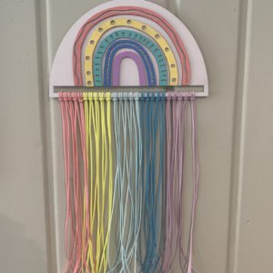 Rainbow Bow Holder or Macrame Unfinished DIY Kit