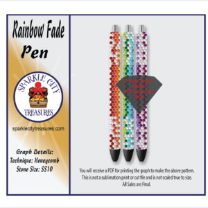 Rainbow Fade Pen Rhinestone Pattern