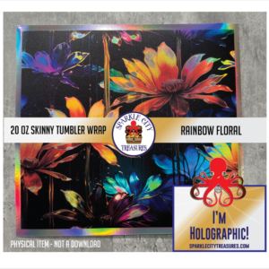 Rainbow Floral  – 20 Oz Skinny Straight Tumbler Wrap