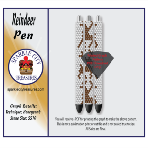 Reindeer Pen Rhinestone Pattern