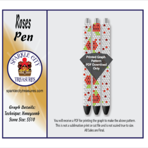 Roses Pen Rhinestone Pattern