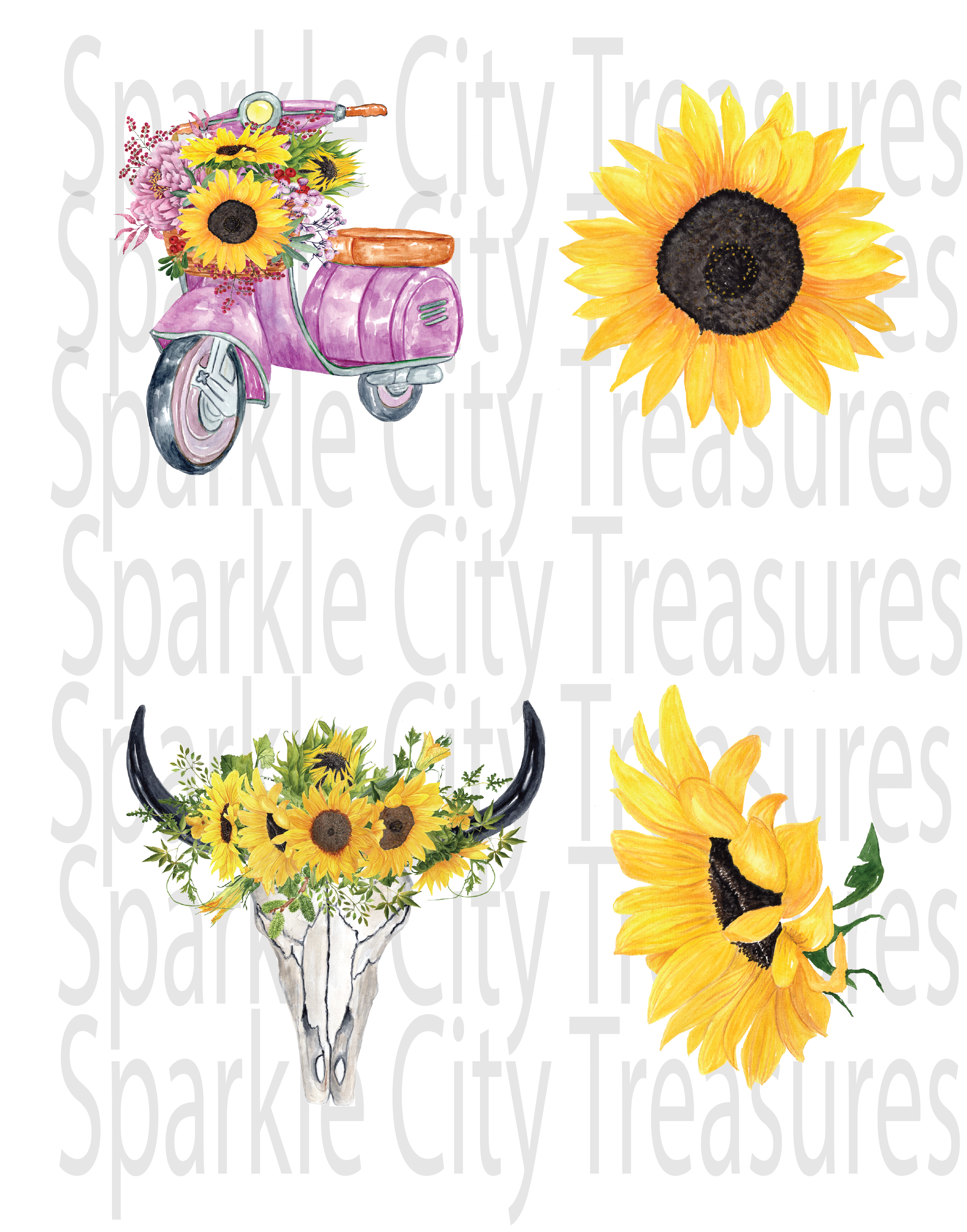 Download Sunflower 5 Waterslide Decal Sparkle City Treasures