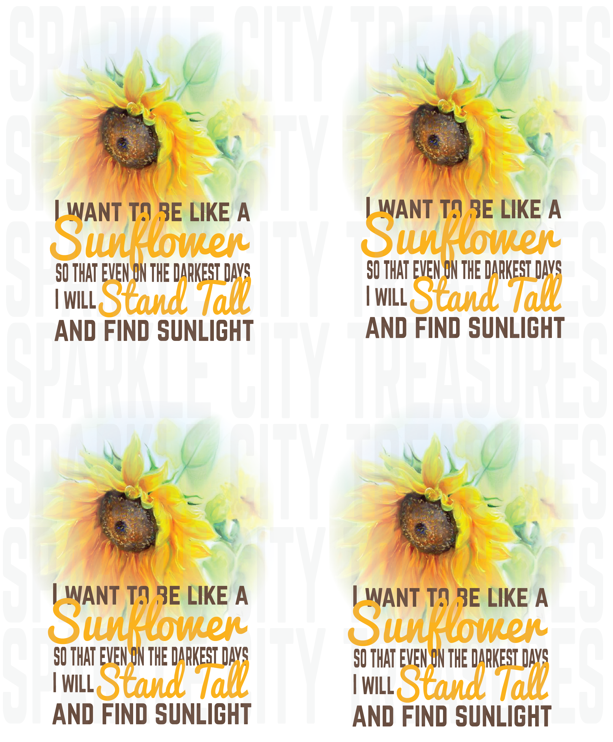 Download Sunflower Saying Waterslide Decal - Sparkle City Treasures