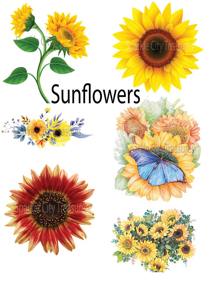 Download Sunflowers Waterslide Decal - Sparkle City Treasures