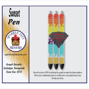 Sunset Pen Rhinestone Pattern