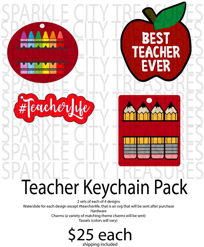 Download Teacher Keychain Pack Sparkle City Treasures