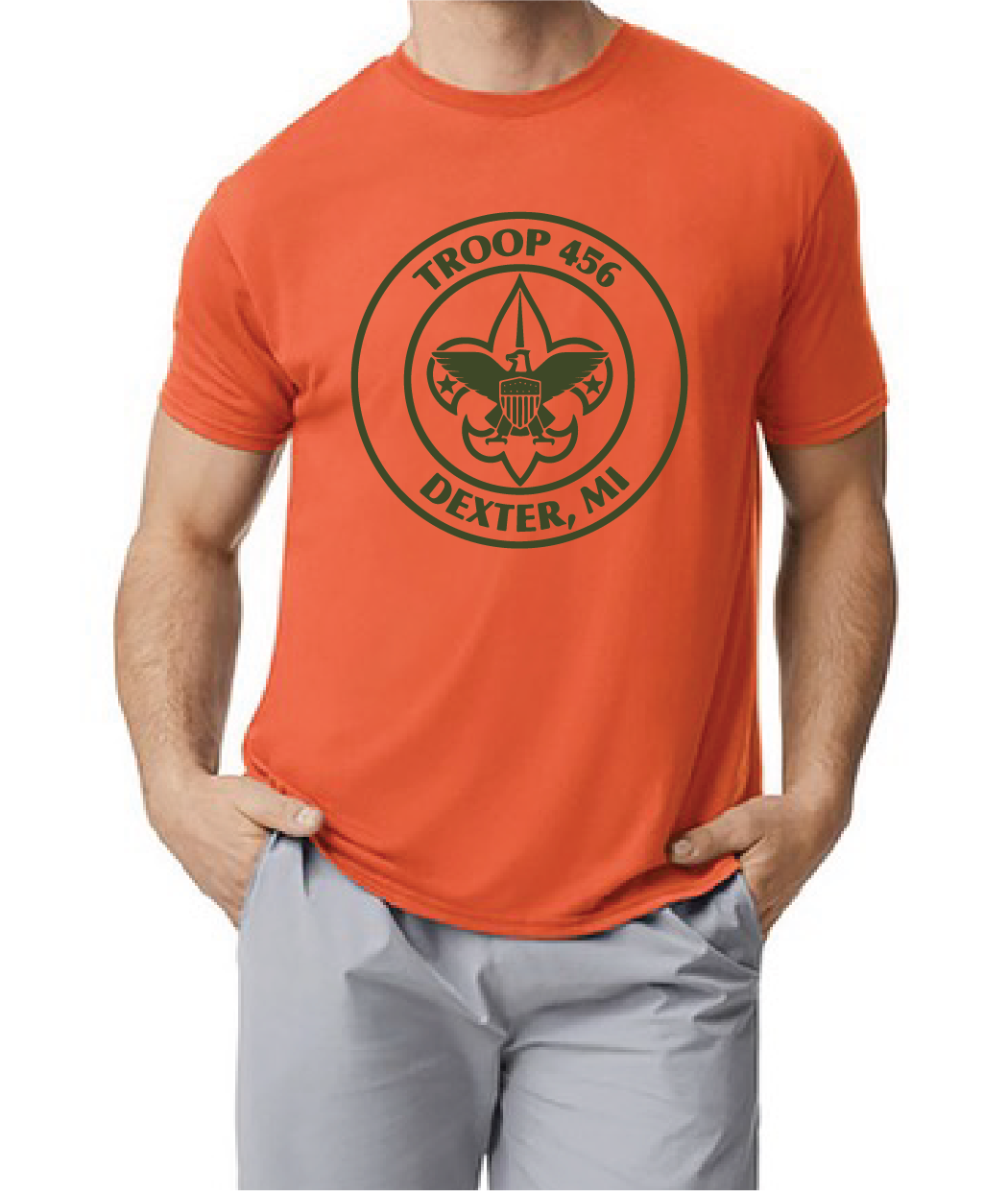 Troop 456 Adult Performance T-shirt with Logo