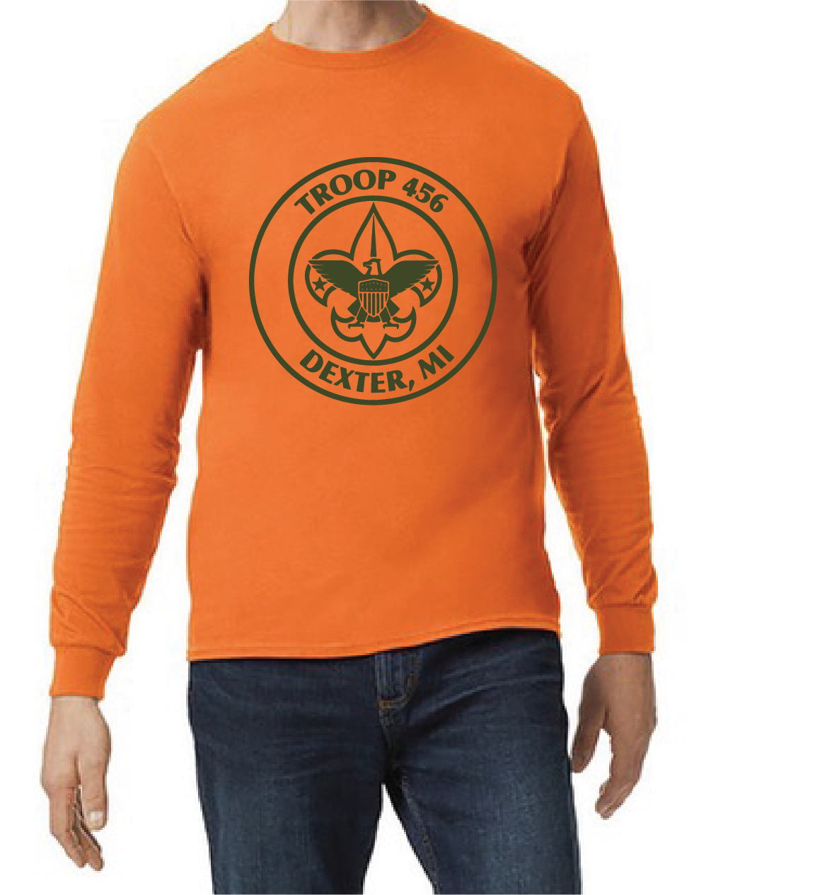 Troop 456 Adult Long Sleeve Shirt with Logo