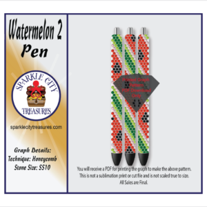 Watermelon 2 Pen Rhinestone Pattern