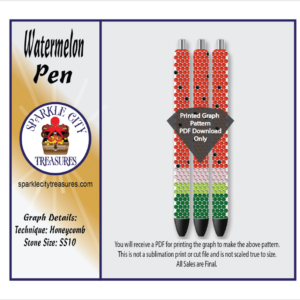 Watermelon Pen Rhinestone Pattern