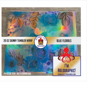 Blue Floral 2 – 20 Oz Skinny Straight Tumbler Wrap