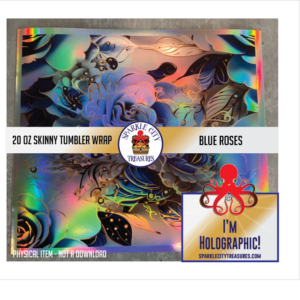 Blue Roses – 20 Oz Skinny Straight Tumbler Wrap
