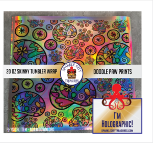Doodle Paw Prints – 20 Oz Skinny Straight Tumbler Wrap