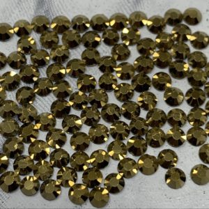 SS10 Flat Back Gold Rhinestones